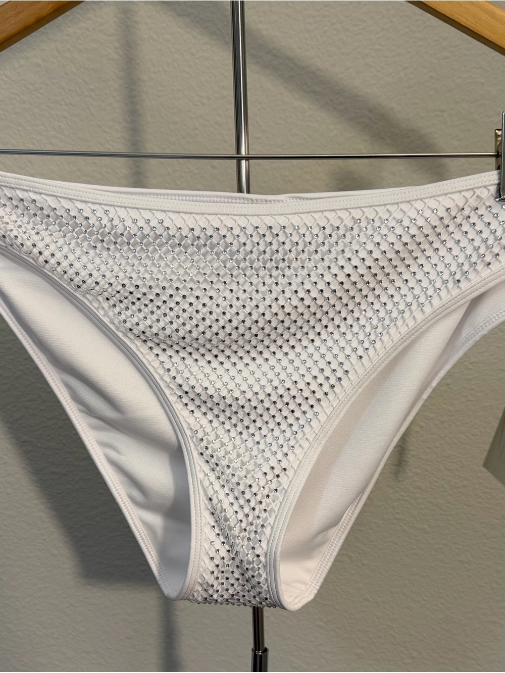 No Boundaries White Rhinestone Mesh Bikini Set - Picture 2 of 5